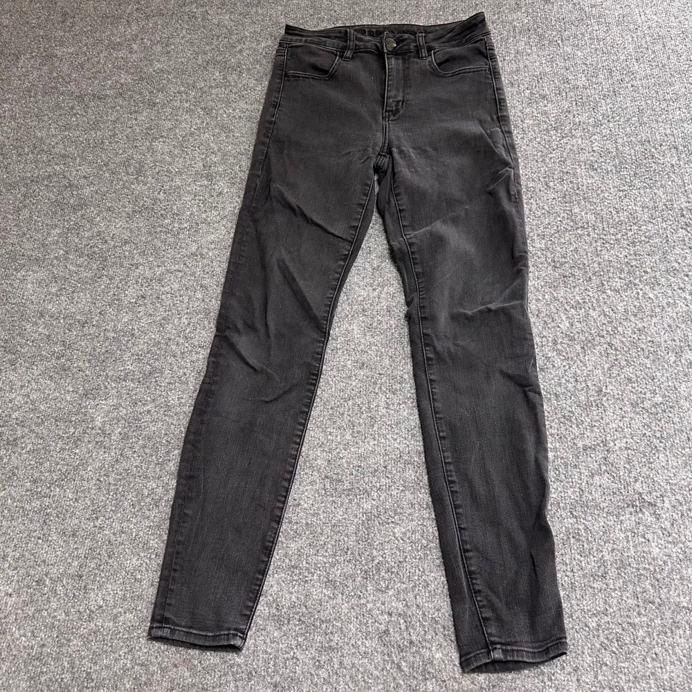 American Eagle Jeans Womens Size 6 Black Next Level Stretch Skinny High Waisted
